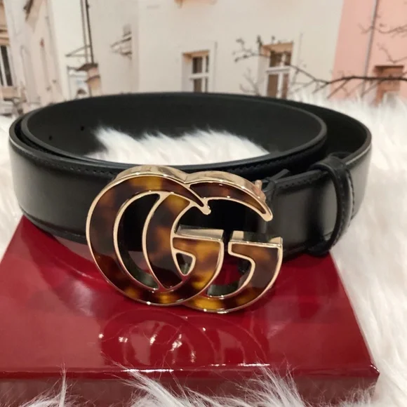 Gucci GG Tortoise Shell GG Belt 90/36 - Picture 1 of 5